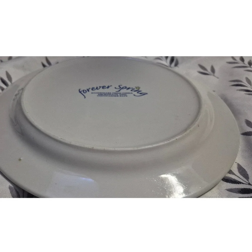 Forever Spring Replacement Dinner Plate Blue Iris Pink Floral 10.5 In